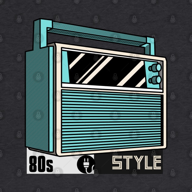 80s Style Retro Vintage Radio by DAZu